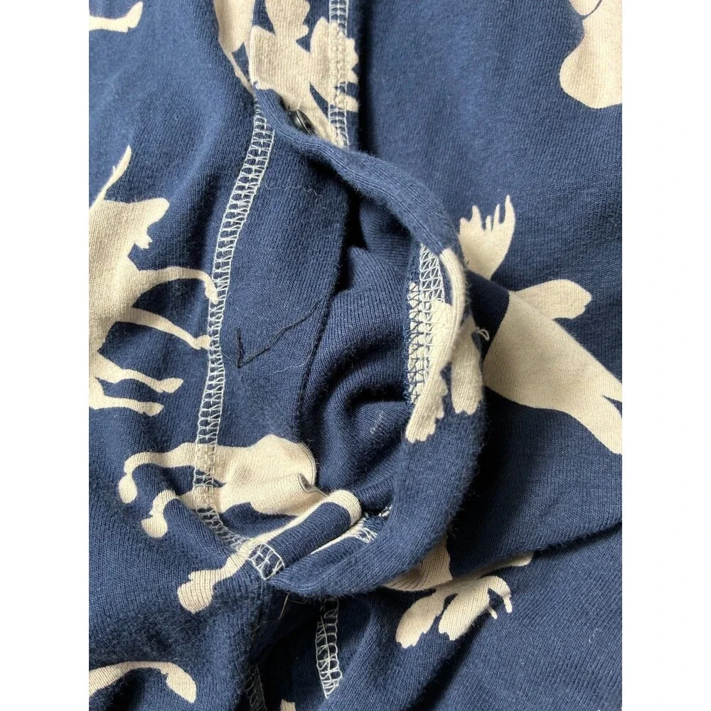 Lazy One Moose Print One-Piece Footless Pajamas Size 12 Drop Seat Jumpsuit